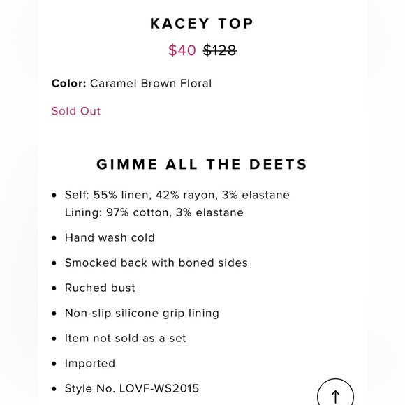 Lovers and Friends nude floral strapless bandeau top - Picture 4 of 5